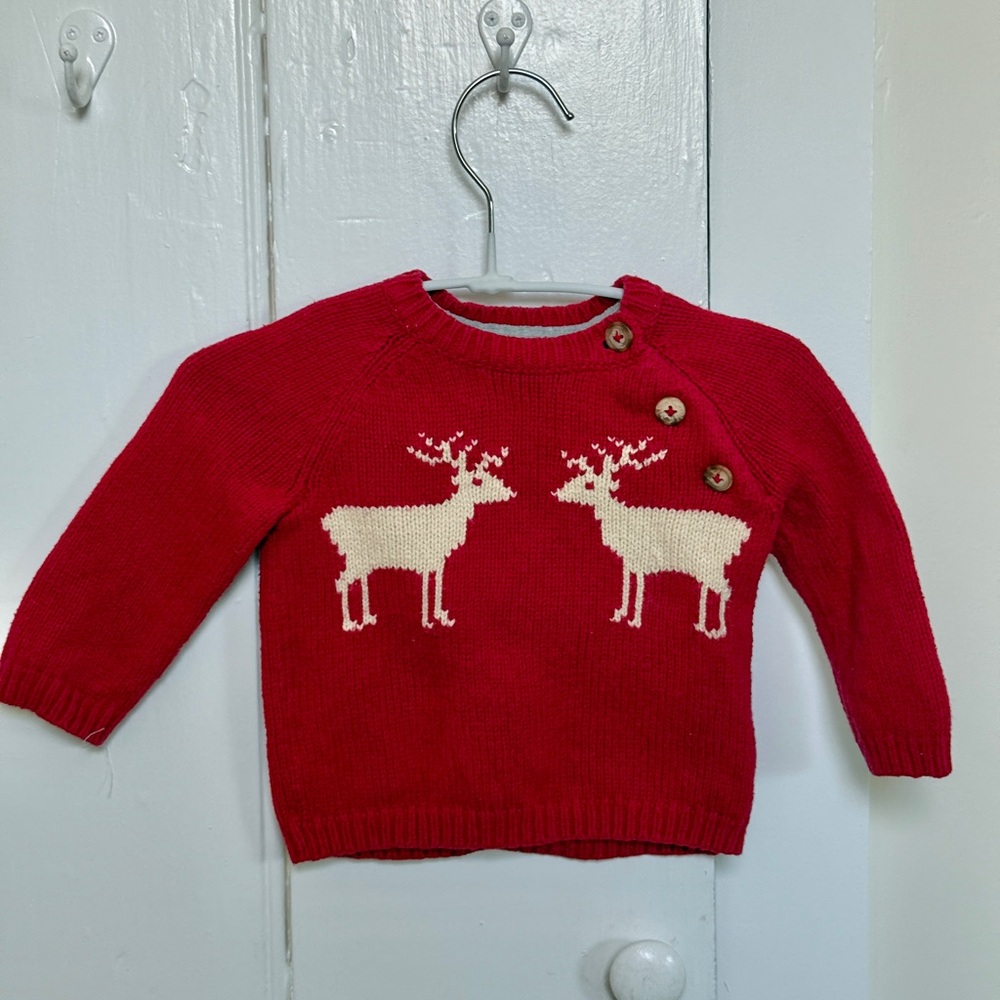 Baby Boden Reindeer Christmas Sweater